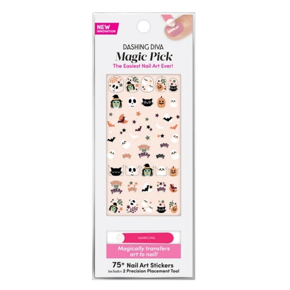 *3/15* NEW Dashing Diva Halloween Magic Pick 3D Nail Art Stickers Bag Of Tricks - Picture 1 of 6
